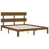 Cadre de lit sans matelas marron miel 160x200cm bois pin massif