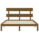 Cadre de lit sans matelas marron miel 160x200cm bois pin massif