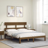 Cadre de lit sans matelas marron miel 160x200cm bois pin massif