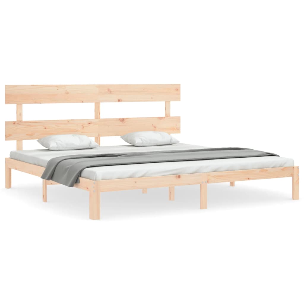 Bed frame without mattress 200x200 cm solid pine wood