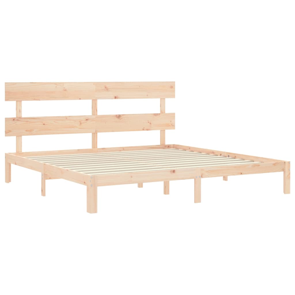 Bed frame without mattress 200x200 cm solid pine wood