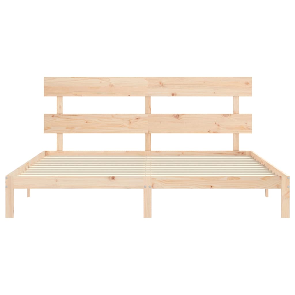 Bed frame without mattress 200x200 cm solid pine wood