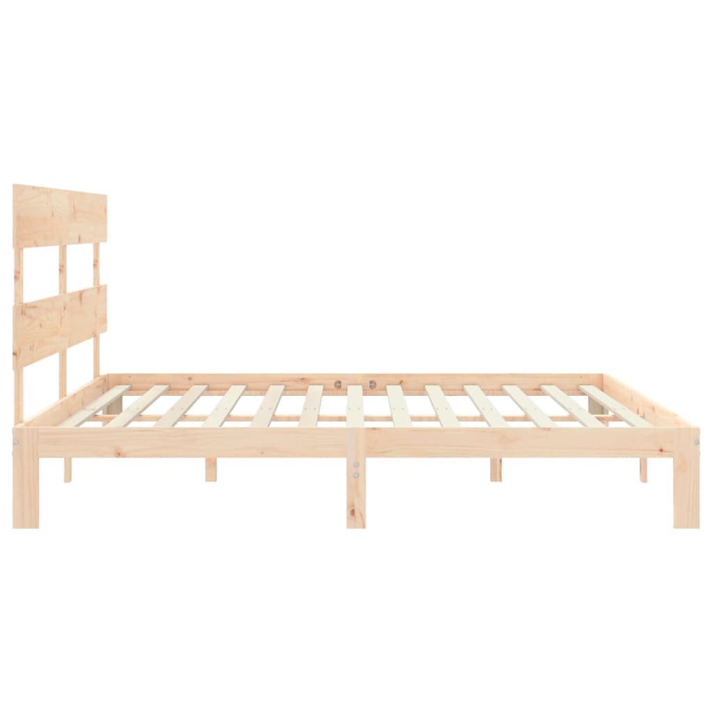 Bed frame without mattress 200x200 cm solid pine wood