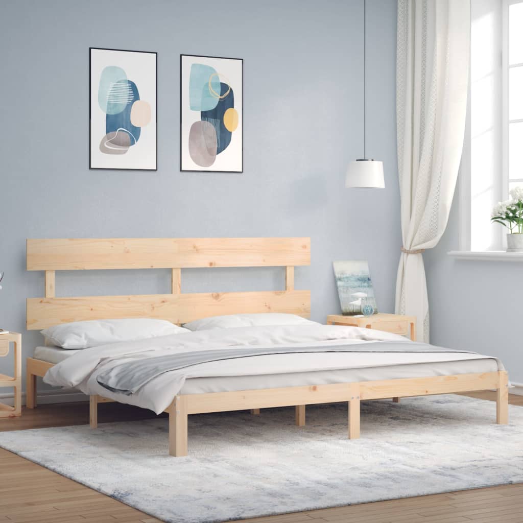 Bed frame without mattress 200x200 cm solid pine wood