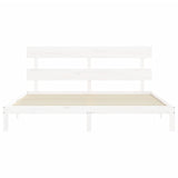 Cadre de lit sans matelas blanc 200x200 cm bois massif de pin