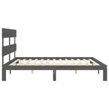 Cadre de lit sans matelas gris 200x200 cm bois massif de pin