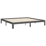 Cadre de lit sans matelas gris 200x200 cm bois massif de pin