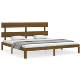 Cadre de lit sans matelas marron miel 200x200cm bois pin massif