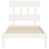 Cadre de lit sans matelas blanc bois de pin massif