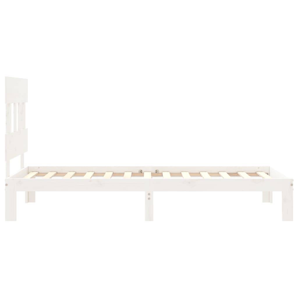 Cadre de lit sans matelas blanc bois de pin massif