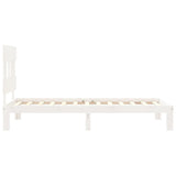 Cadre de lit sans matelas blanc bois de pin massif