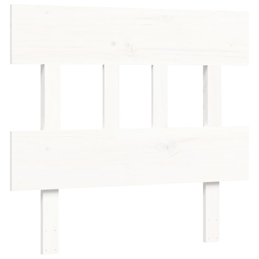 Cadre de lit sans matelas blanc bois de pin massif