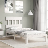 Cadre de lit sans matelas blanc bois de pin massif