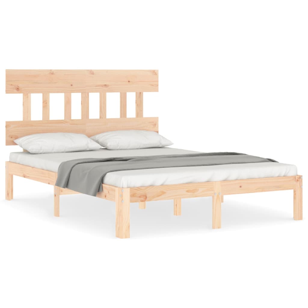 Bed frame without mattress solid pine wood