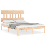 Bed frame without mattress solid pine wood