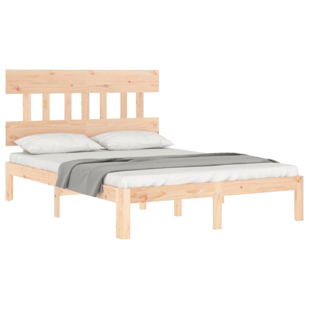 Bed frame without mattress solid pine wood