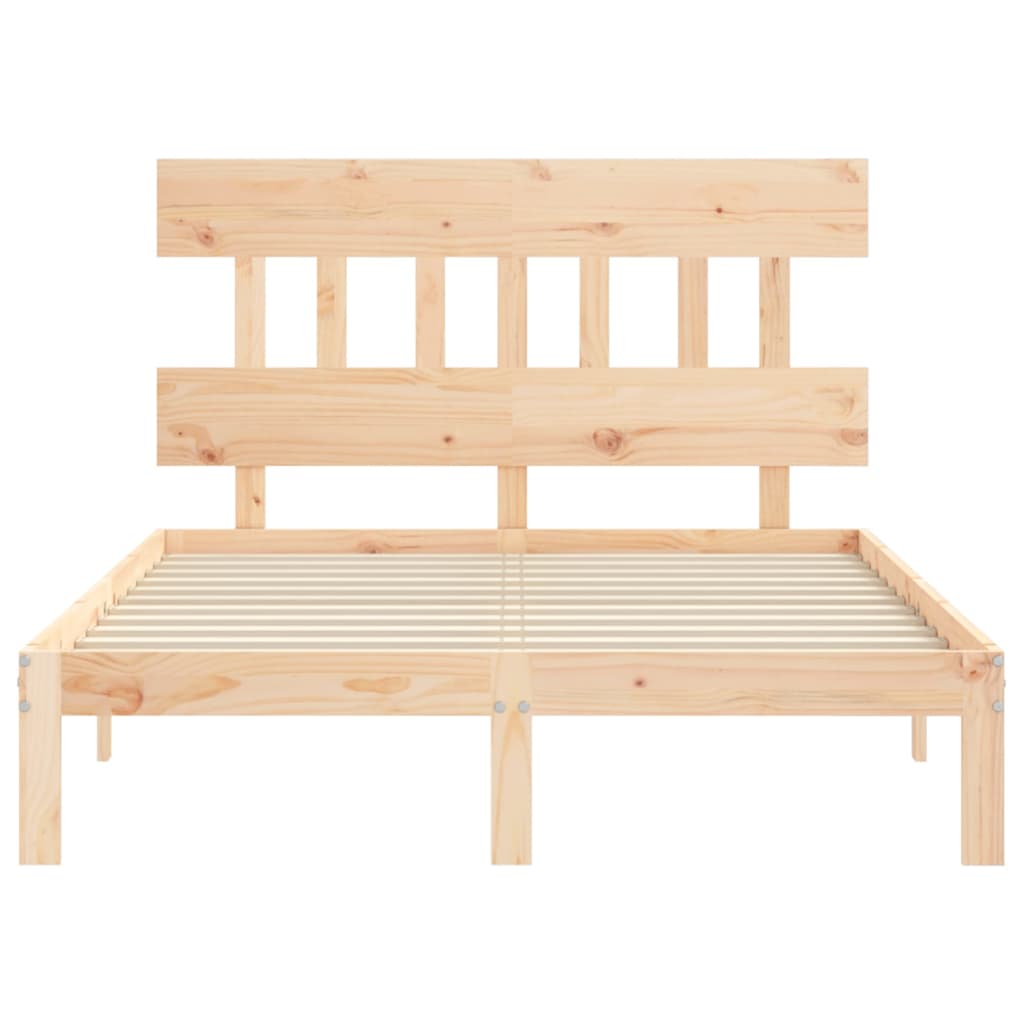 Bed frame without mattress solid pine wood