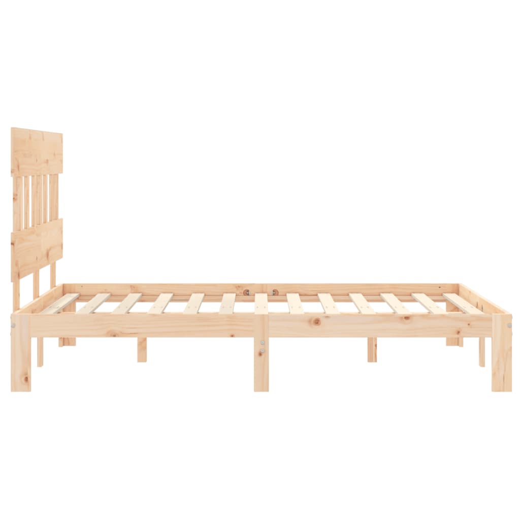 Bed frame without mattress solid pine wood