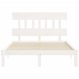 Cadre de lit sans matelas blanc bois de pin massif