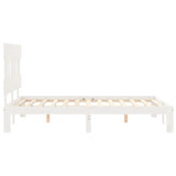 Cadre de lit sans matelas blanc bois de pin massif