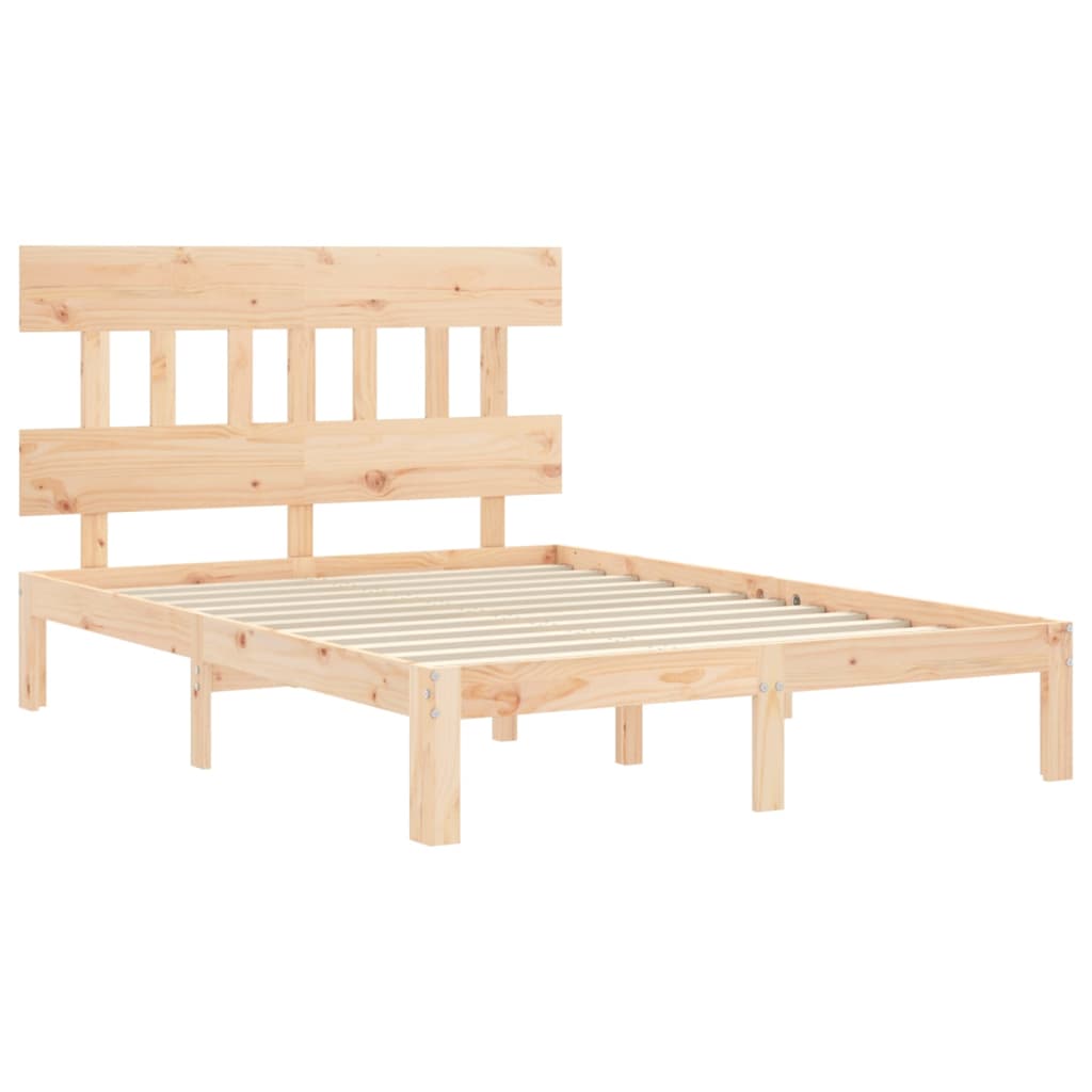 Cadre de lit sans matelas 140x190 cm bois de pin massif