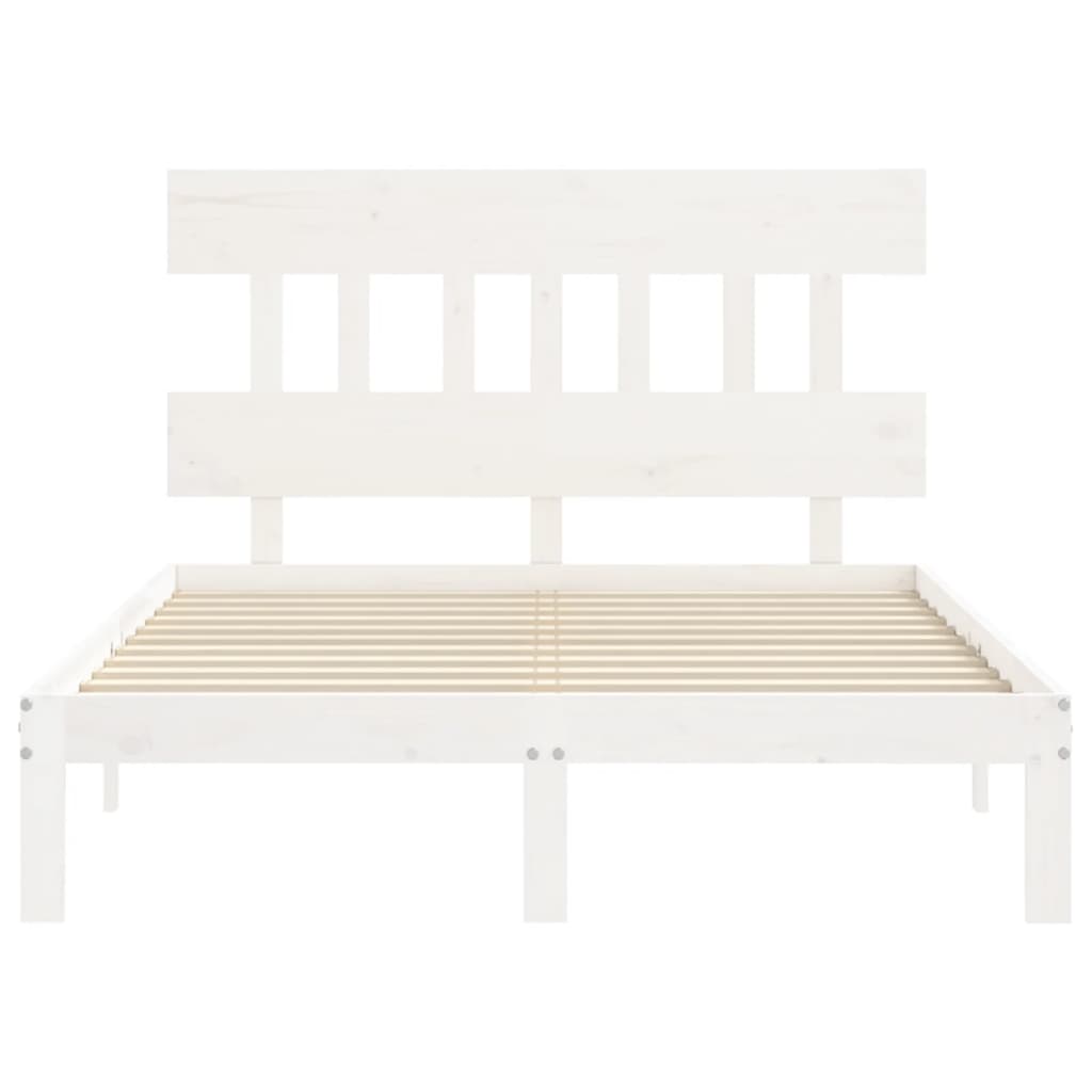 Cadre de lit sans matelas blanc 140x190 cm bois de pin massif