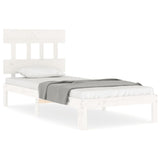 Cadre de lit sans matelas blanc 90x200 cm bois de pin massif