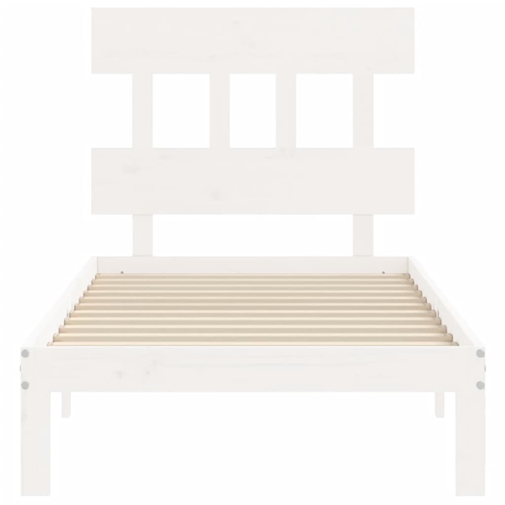 Cadre de lit sans matelas blanc 100x200 cm bois de pin massif