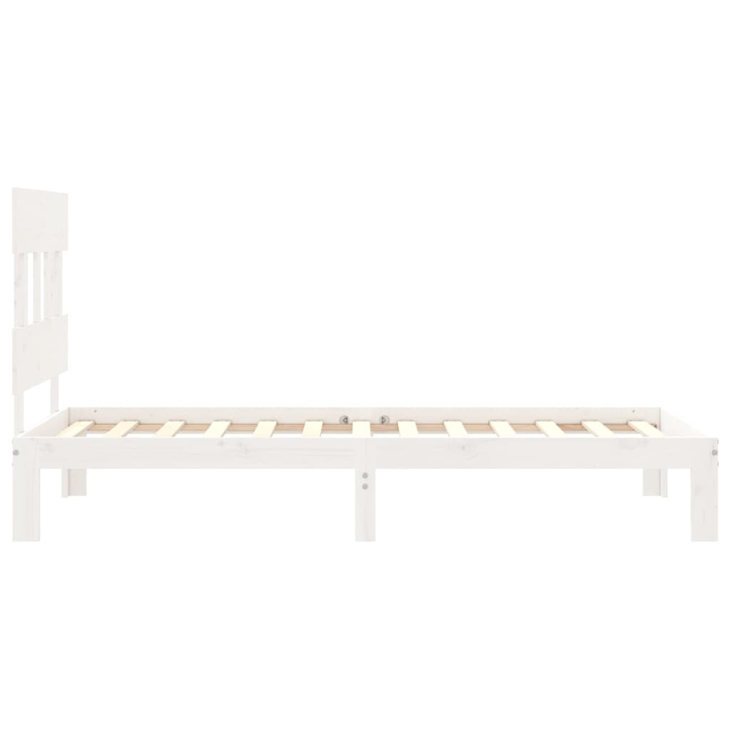 Cadre de lit sans matelas blanc 100x200 cm bois de pin massif