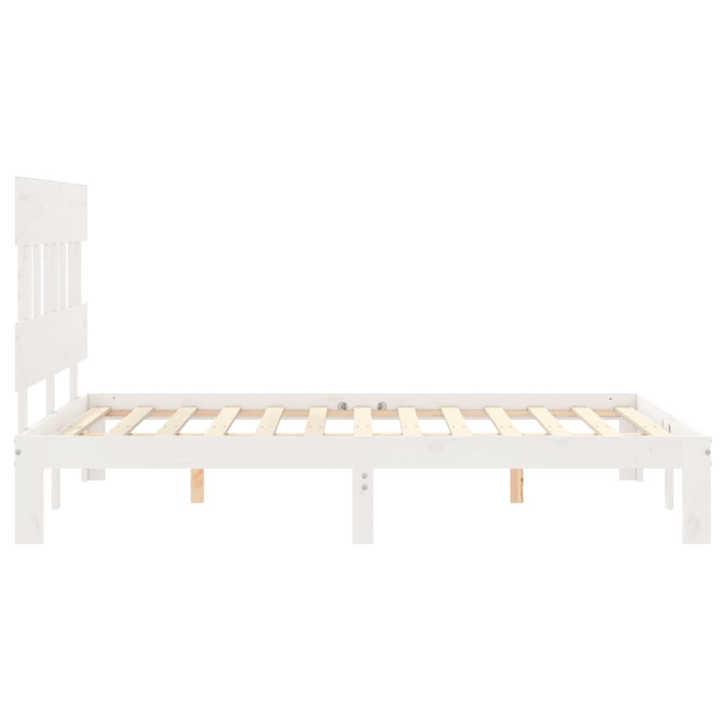 Cadre de lit sans matelas blanc 120x200 cm bois de pin massif