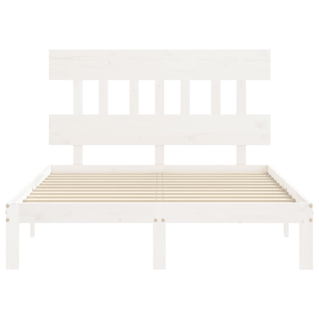 Cadre de lit sans matelas blanc 140x200 cm bois de pin massif