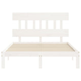 Cadre de lit sans matelas blanc 140x200 cm bois de pin massif