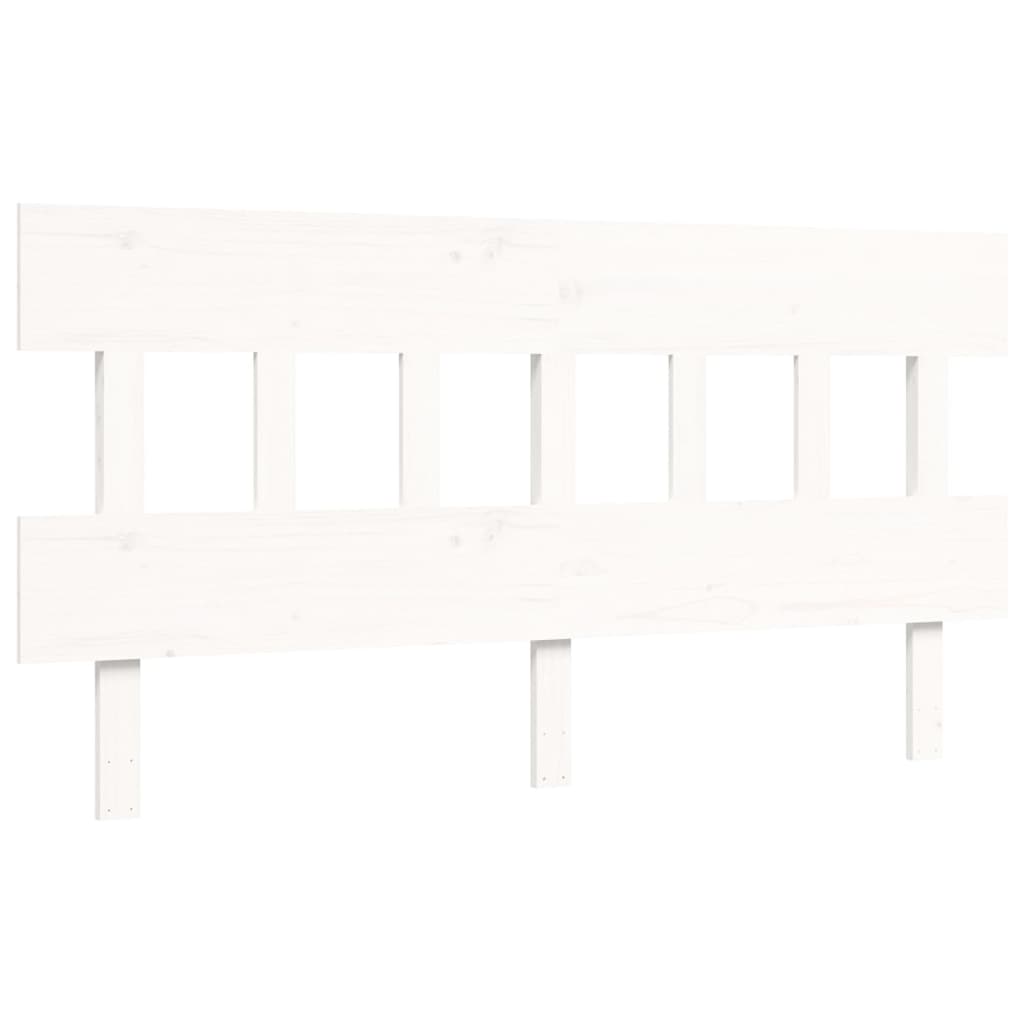 Cadre de lit sans matelas blanc bois de pin massif