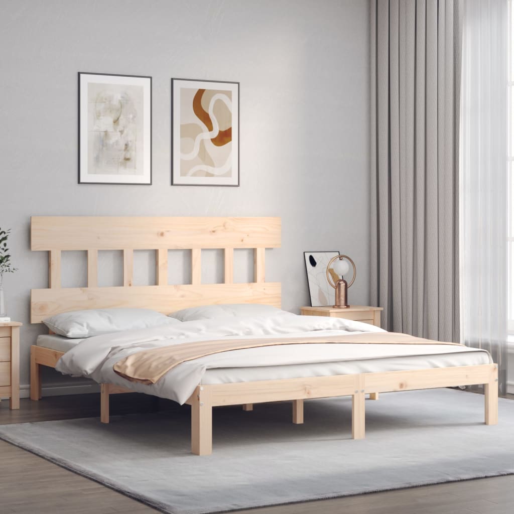 Bed frame without mattress 160x200 cm solid pine wood