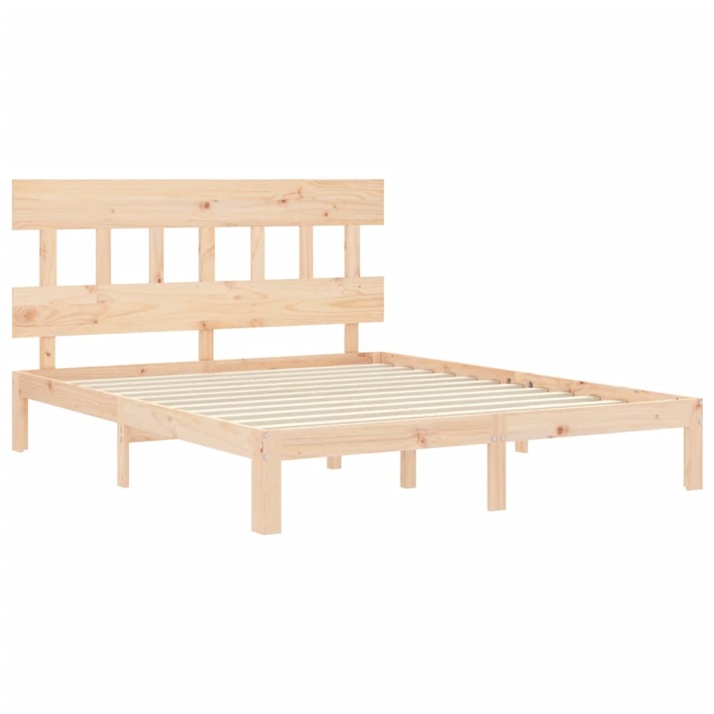 Bed frame without mattress 160x200 cm solid pine wood