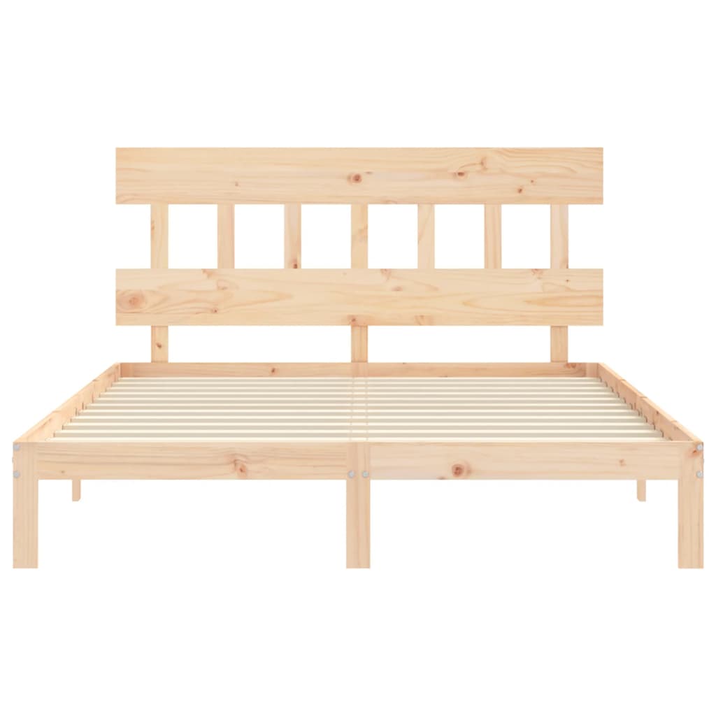 Bed frame without mattress 160x200 cm solid pine wood