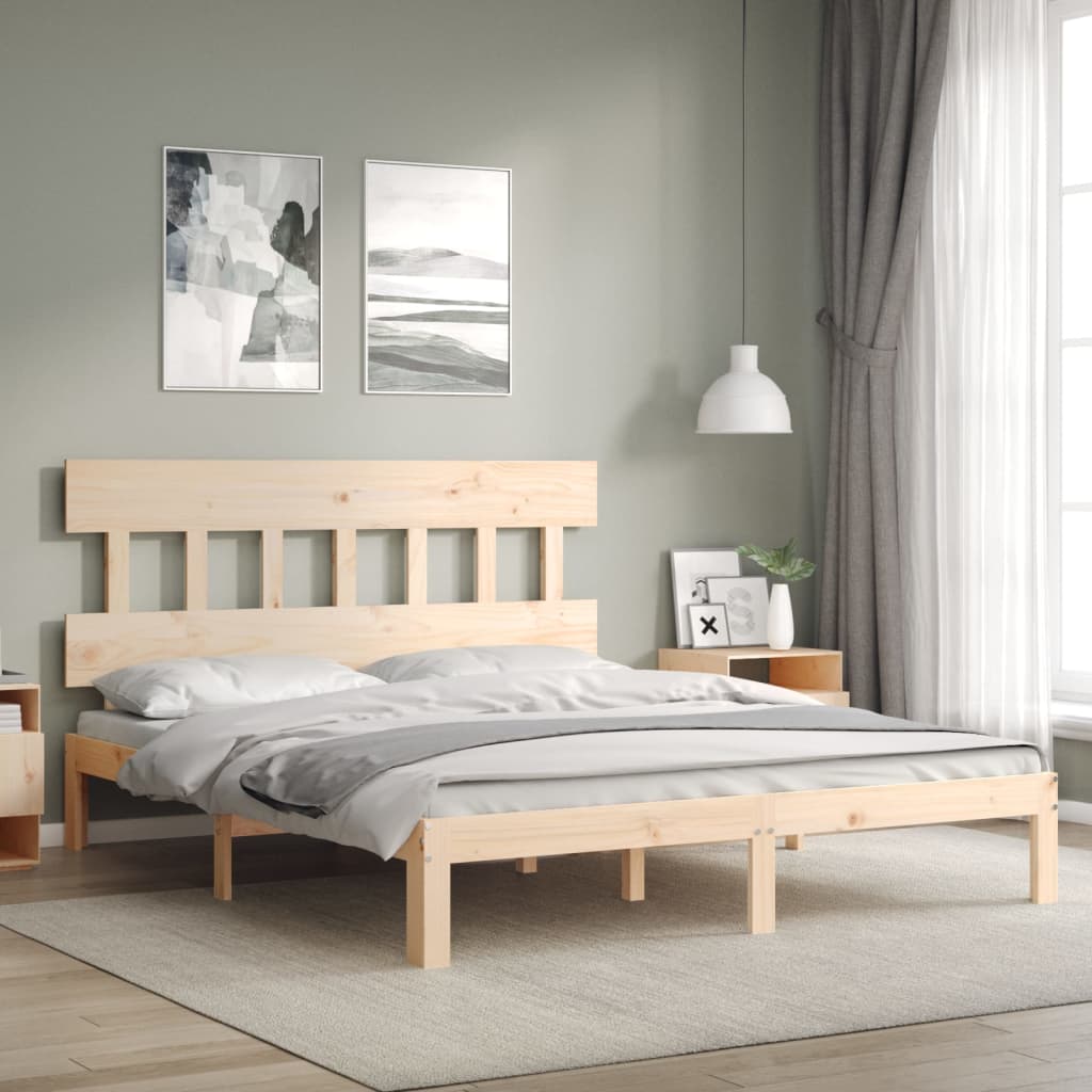 Bed frame without mattress 160x200 cm solid pine wood