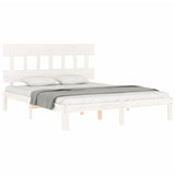 Cadre de lit sans matelas blanc 160x200 cm bois de pin massif