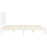 Cadre de lit sans matelas blanc 160x200 cm bois de pin massif