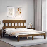 Cadre de lit sans matelas marron miel 160x200cm bois pin massif