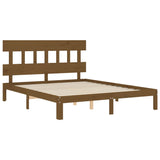 Cadre de lit sans matelas marron miel 160x200cm bois pin massif