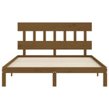 Cadre de lit sans matelas marron miel 160x200cm bois pin massif