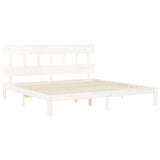 Cadre de lit sans matelas blanc bois massif de pin