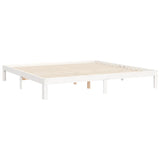 Cadre de lit sans matelas blanc bois massif de pin