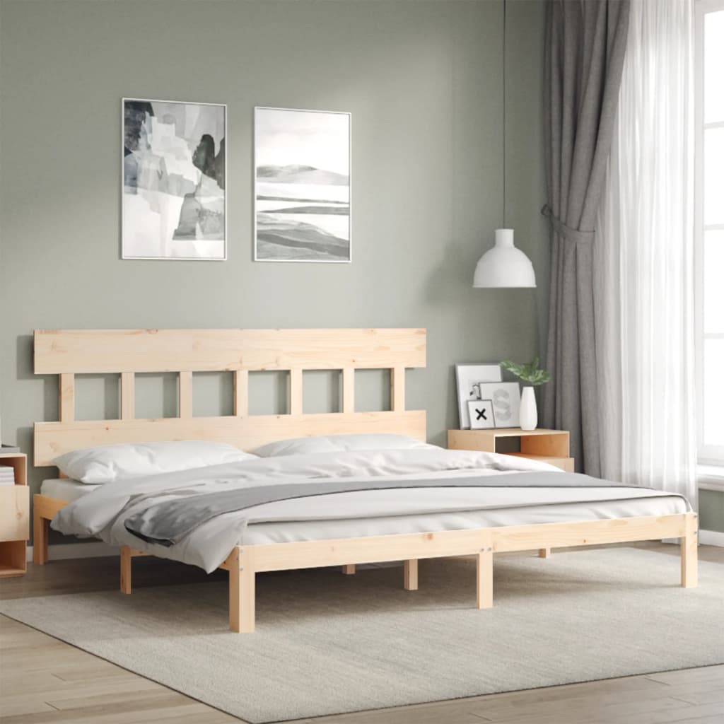 Cadre de lit sans matelas 200x200 cm bois massif de pin