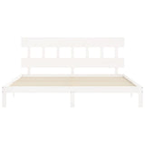 Cadre de lit sans matelas blanc 200x200 cm bois massif de pin