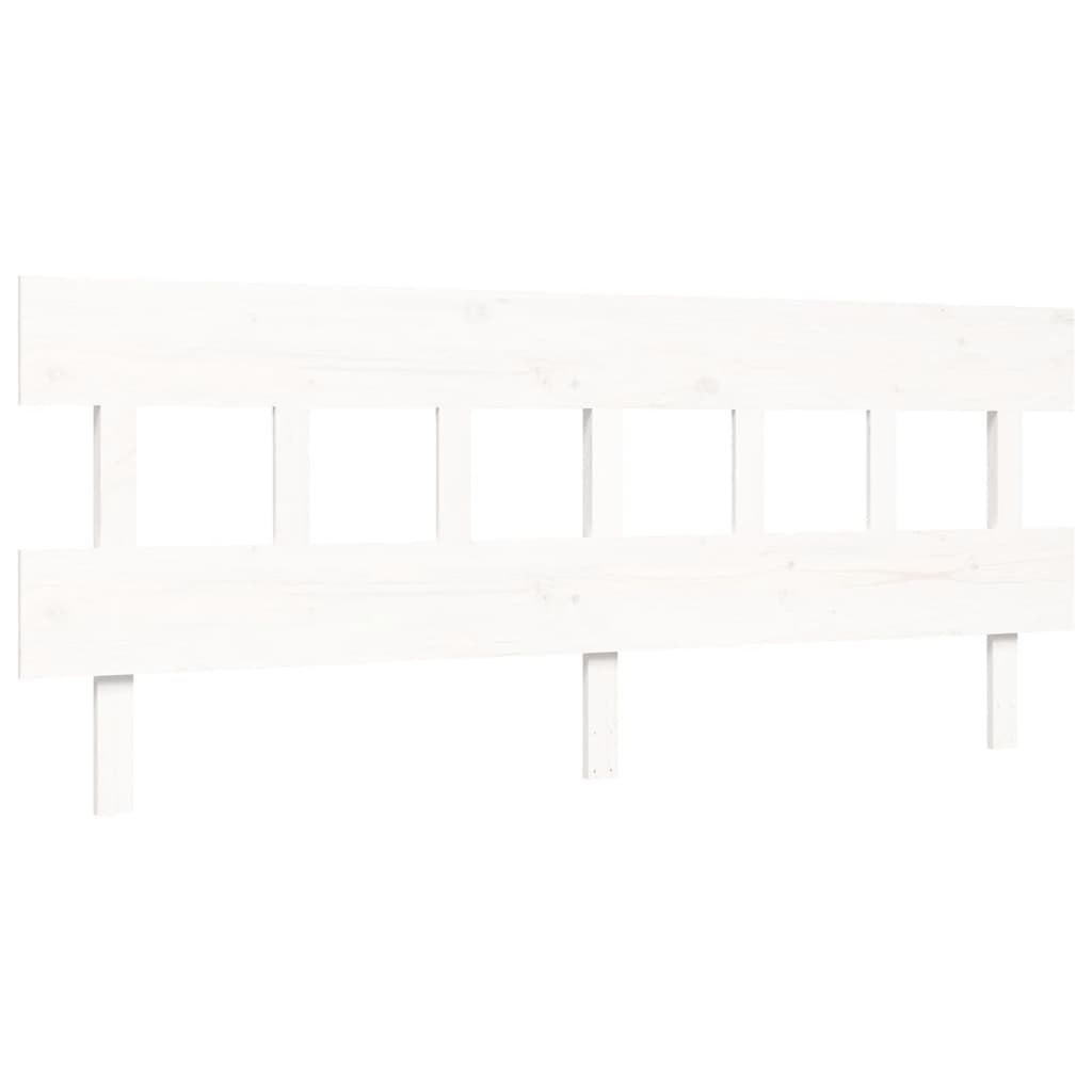 Cadre de lit sans matelas blanc 200x200 cm bois massif de pin