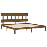 Cadre de lit sans matelas marron miel 200x200cm bois pin massif