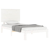 Cadre de lit sans matelas blanc bois de pin massif