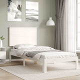 Cadre de lit sans matelas blanc bois de pin massif